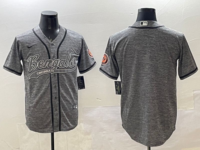 Men Cincinnati Bengals Blank Grey Joint Name 2025 Nike Limited NFL Jersey style 1->cincinnati bengals->NFL Jersey